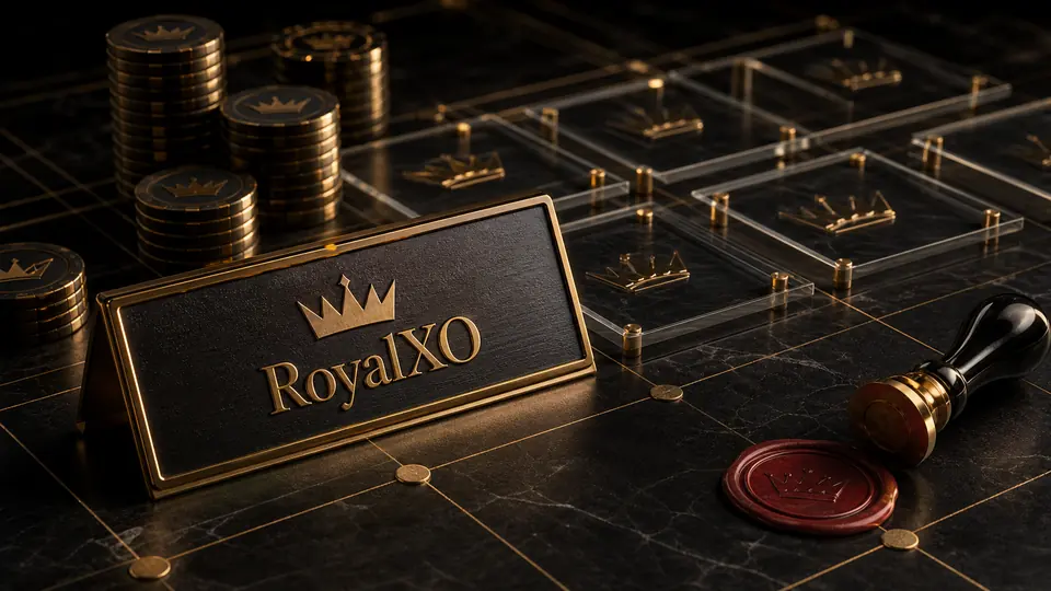 RoyalXO Mobile-Sicherheitsansicht mit integrierter Markenbeschriftung
