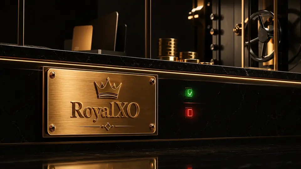 RoyalXO Zahlungs- und Sicherheitscounter über die volle Breite