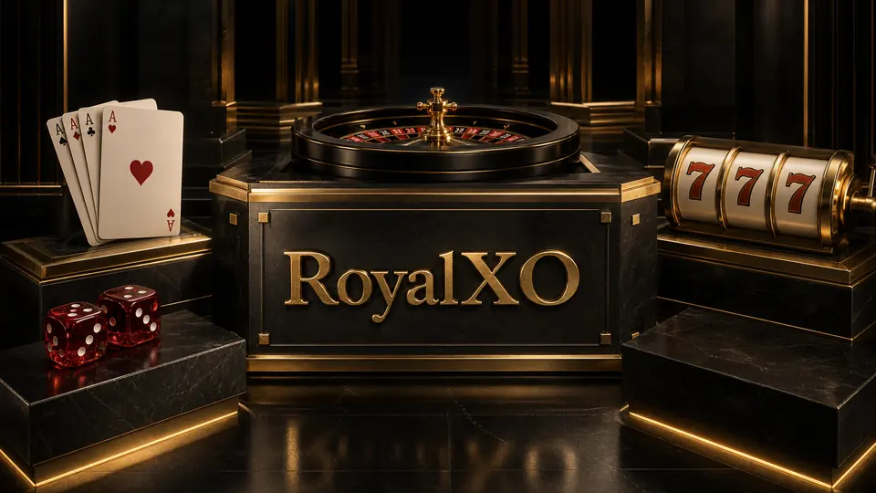 RoyalXO Spielstudio mit Slots und Tischspielobjekten